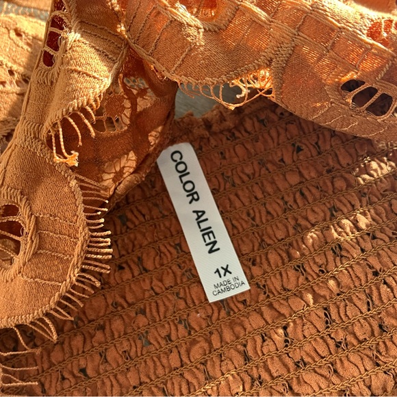 Lace Brunt Orange Bralette 1X - Picture 3 of 4